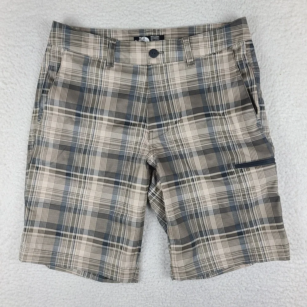 The North Face Shorts Mens 30 Brown Beige Tan Plaid 10
